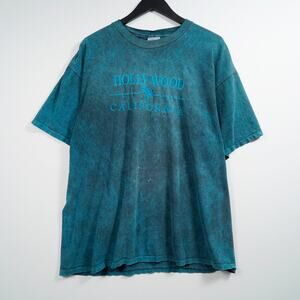 Vintage Hollywood California T Shirt Men’s XL Single Stitch Black 90s USA